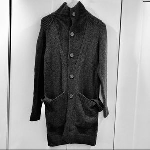 Designer long grey cardigan/sweater